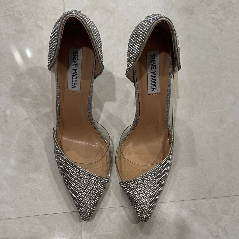 Steve Madden Glittering Silver Heels